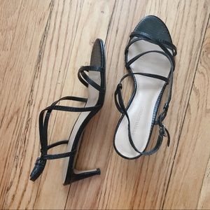 Banana Republic Black Faux Snakeskin Heels 8.5